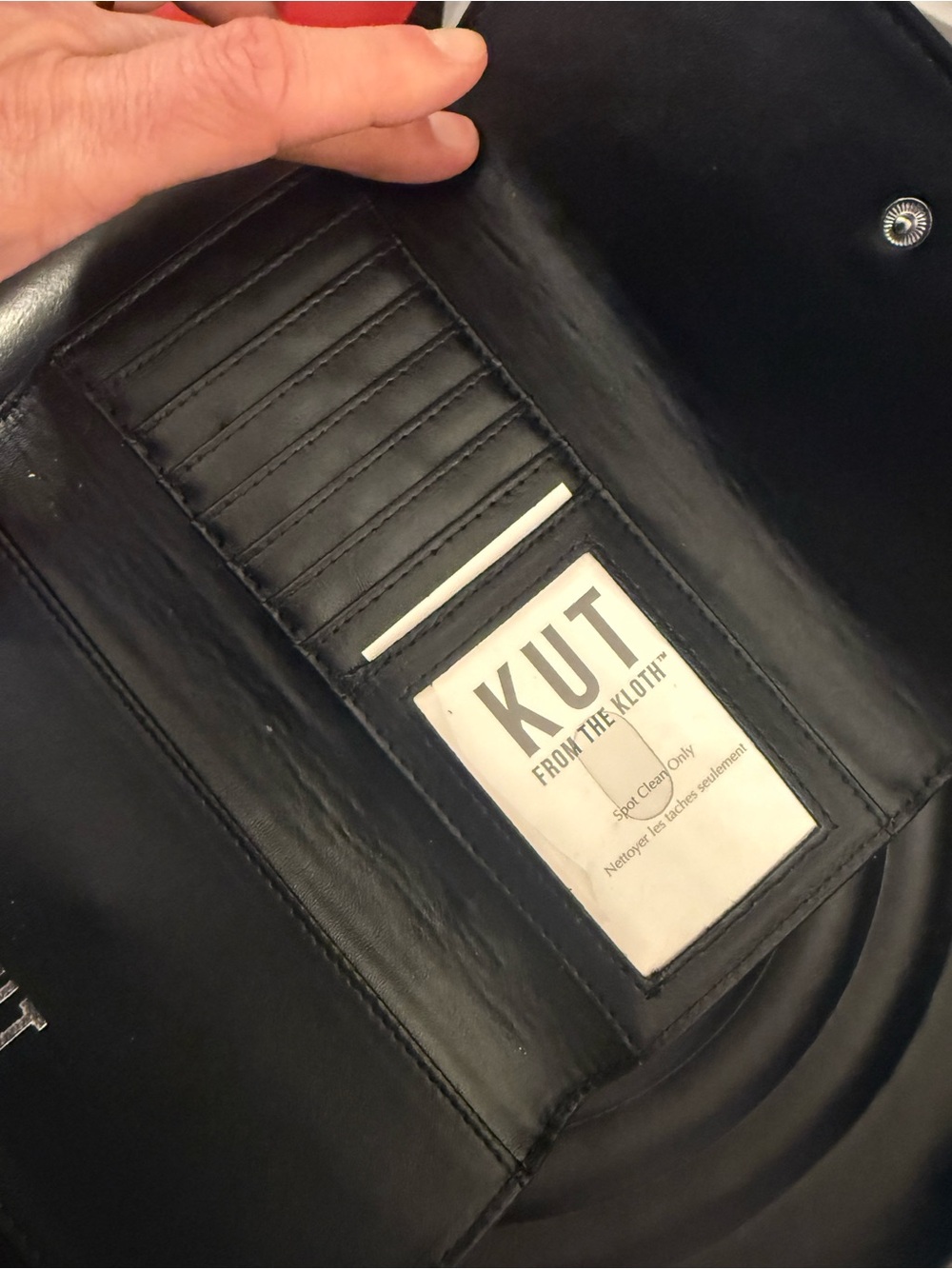 Kut from the Kloth Black Leather Card Wallet with ID Window